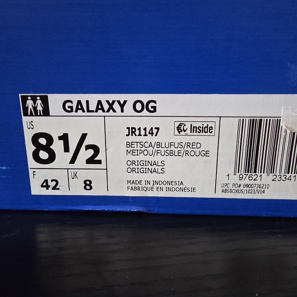 adidas Galaxy OG JR1147 Red Blue Men's Originals Athletic Sneakers - Picture 7 of 7